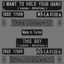 TURKEY - LA 4138 - B - BLACK LABEL - I WANT TO HOLD YOUR HAND ⁄ THIS BOY - pic 1
