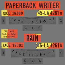 TURKEY - LA 4261 - D - PAPERBACK WRITER ⁄ RAIN - pic 1
