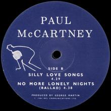UK 1984 10 29 PAUL McCARTNEY - NO MORE LONELEY NIGHTS ⁄ SILLY LOVE SONGS - 12 R 6080T - 12INCH PROMO - pic 1