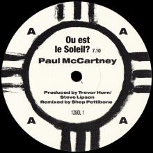 UK 1989 11 13 PAUL MCCARTNEY - OU EST LE SOLEIL ? - 12 SOL 1 - 12INCH PROMO - pic 1