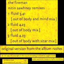 UK 1999 09 06 THE FIREMAN FLUID NITIN SAWHNEY REMIXES - HYPRO 12008 - 12INCH PROMO - pic 6