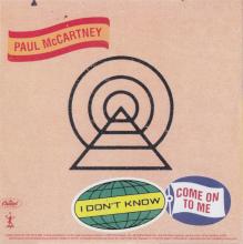 2018 09 18 - PAUL McCARTNEY - I DON'T KNOW ⁄ COME ON TO ME - EU ⁄ HOLLAND - CDR PROMO - pic 2