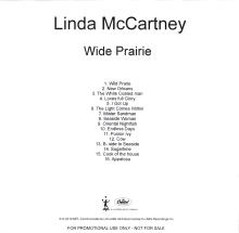 UK 2019 08 02 - LINDA McCARTNEY - WIDE PRAIRIE - PROMO CDR - pic 2