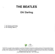 UK - 2019 09 27 THE BEATLES - OH! DARLING - PROMO - APPLE UNIVERSAL - CDR - pic 1