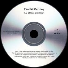 UK 2015 10 02 - PAUL MCCARTNEY - TUG OF WAR SAMPLER - UNIVERSAL PROMO 1 CDR 6 TRACKS - pic 1