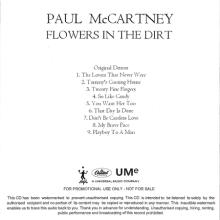 UK 2017 03 24 - PAUL McCARTNEY - FLOWERS IN THE DIRT - ARCHIVE COLLECTION - DELUXE EDITION - B - ORIGINAL DEMOS - PROMO -1 - pic 2