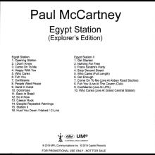 UK 2018 09 18 - 2019 05 17 - PAUL MCCARTNEY - EGYPT STATION EXPLORER'S EDITION - PROMO CDR - 2 CD'S - pic 2