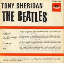 ger025 Tony Sheridan With The Beatles / My Bonnie / Cry For A Shadow / The Saints / Why   Polydor 21 610 HI-FI - pic 1