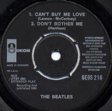 dk100 Can't Buy Me Love / Don't Bother Me / I Wanne Be Your Man / You Can't Do That Odeon GEOS 216 - pic 7