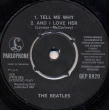dk130 I Should Have Known Better / If I Fell / Tell Me Why / And I Love Her Parlophone GEP 8920 - pic 6