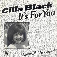 CILLA BLACK - IT'S FOR YOU ⁄ LOVE OF THE LOVED - HOLLAND - 1A 006-07506 - pic 1