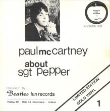 hol fl 1981 - ho650 - Paul McCartney About Sgt Pepper - Apple BFR 001 - pic 1