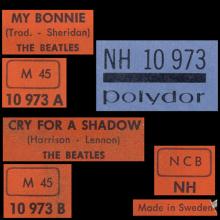 sw011 / My Bonnie / Cry For A Shadow / Polydor NH 10 973  - pic 5