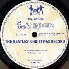 THE BEATLES DISCOGRAPHY UK 1963 The Beatles Christmas Record - LYN 492 - Promo - pic 1