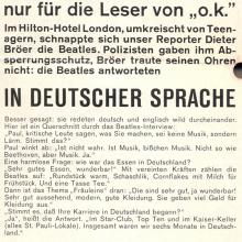 de fl 1965 11 01 - OK ist okay ! Beatles Interview - Scherpe Krefeld - German Magazine With Flexi  - pic 5