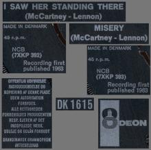 Beatles Discography Denmark dk07a I Saw Her Standing There ⁄ Misery - Odeon DK 1615 - pic 5