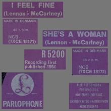 Beatles Discography Denmark dk12a-b-c I Feel Fine ⁄ She's A Woman - Parlophone R 5200 - pic 10