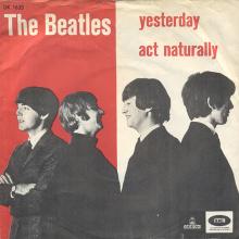 Beatles Discography Denmark dk15a-b Yesterday ⁄ Act Naturally - Odeon DK 1635  - pic 1