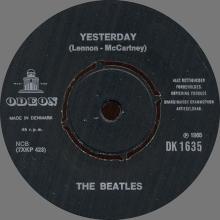 Beatles Discography Denmark dk15a-b Yesterday ⁄ Act Naturally - Odeon DK 1635  - pic 5