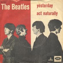 Beatles Discography Denmark dk15a-b Yesterday ⁄ Act Naturally - Odeon DK 1635  - pic 1