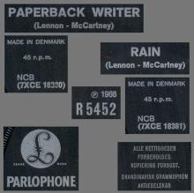 Beatles Discography Denmark dk19a Paperback Writer ⁄ Rain - Parlophone R 5452 - pic 5
