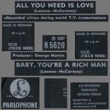 Beatles Discography Denmark dk22a-b All You Need Is Love ⁄ Baby, You're A Rich Man - Parlophone R 5620  - pic 7