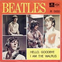 Beatles Discography Denmark dk23a-b Hello, Goodbye ⁄ I Am The Walrus - Parlophone R 5655 - pic 2