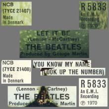 Beatles Discography Denmark dk30a  Let It Be / You Know My Name (Look Up The Number) - Apple R 5833 - pic 5