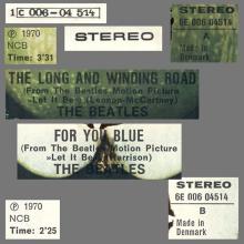 Beatles Discography Denmark dk31a The Long And Winding Road ⁄ For You Blue - Apple 6E 006-04 514 - pic 5