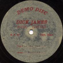 THE BEATLES ACETATE - FOR NO ONE - DICK JAMES - pic 1