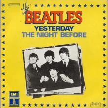 THE BEATLES DISCOGRAPHY FRANCE - OLDIES BUT GOLDIES - 080 L6-P1 - YESTERDAY / THE NIGHT BEFORE - E 2C 010-04454 - pic 1