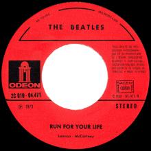 THE BEATLES DISCOGRAPHY FRANCE - OLDIES BUT GOLDIES - 250 L6-P3 - MICHELLE / RUN FOR YOUR LIFE - E 2C 010-04471 - pic 1