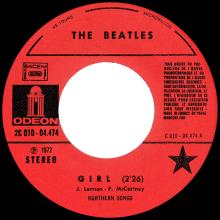 THE BEATLES DISCOGRAPHY FRANCE - OLDIES BUT GOLDIES - 280 L7-P2 - GIRL / NOWHERE MAN - E 2C 010-04474 - pic 1