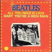 THE BEATLES DISCOGRAPHY FRANCE - OLDIES BUT GOLDIES - 320 L6-P1 - ALL YOU NEED IS LOVE / BABY YOU'RE A RICH MAN - E FO.103 - pic 1