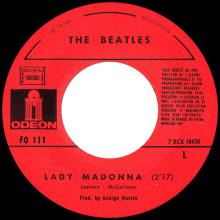 THE BEATLES DISCOGRAPHY FRANCE - OLDIES BUT GOLDIES - 340 L7-P2 - LADY MADONNA / THE INNER LIGHT - E FO.111 - pic 1