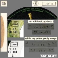 THE BEATLES DISCOGRAPHY FRANCE - OLDIES BUT GOLDIES - 360 L2-P2- OB-LA-DI-OB-LA-DA / WHILE MY GUITAR GENTLY WEEPS - E FO.148 - pic 2
