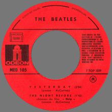 THE BEATLES FRANCE EP - D - 1971 06 00 - MEO 105 - LABEL B - SLEEVE 1 - SACEM REISSUE  - pic 3