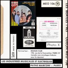 THE BEATLES FRANCE EP - D - 1971 06 00 - MEO 106 - SLEEVE 2 - LABEL A - SACEM REISSUE - pic 6