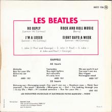 THE BEATLES FRANCE EP - D - 1971 06 00 - MEO 106 - SLEEVE 3 - LABEL B - SACEM REISSUE - pic 2