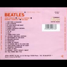 THE BEATLES DISCOGRAPHY FRANCE 1987 00 00 BEATLES A PIECE OF HISTORY...ORIGINAL 1961 - ATOLL - ATO 8617 - pic 2