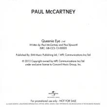 2013 10 14 - PAUL MCCARTNEY - QUEENIE EYE - ISRC-GB-CCS-13-00005 - PROMO CD - pic 1