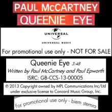2013 10 14 - PAUL MCCARTNEY - QUEENIE EYE - ISRC-GB-CCS-13-00005 - PROMO CD - pic 4