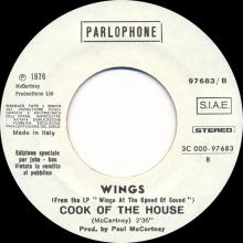 it1976 Silly Love Songs ⁄ Cook Of The House 3C 006-97683 -promo - pic 2