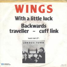 it20 With A Little Luck ⁄ Backwards Traveller⁄Cuff Link 3C 006-60639 - pic 1