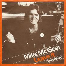 1974 09 13 - MIKE McGEAR - LEAVE IT ⁄ SWEET BABY - GERMANY - WARNER BROS - WB 16 446(N) - pic 2