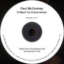 UK 2009 12 08 - PAUL McCARTNEY - (I WANT TO) COME HOME  - PROMO CD - pic 1