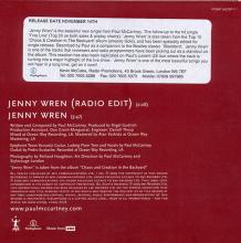 UK 2005 11 21 - JENNY WREN - PAUL McCARTNEY - CDRDJ 6678 - EU  PROMO CD - pic 1