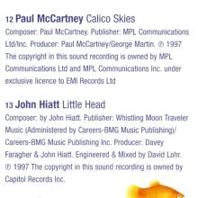 UK 1997 - A FLAVOUR OF THE LABEL NUMBER 9 - PAUL McCARTNEY - CALICO SKIES - CDWK 58 - VARIOUS - PROMO CD - pic 6