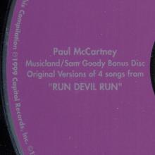 UK 1999 10 04 - RUN DEVIL RUN - PAUL McCARTNEY - MUSICLAND - SAM GOODY BONUS DISC - USA - PROMO - pic 1