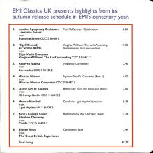 UK 1997 09 29 - EMI CLASSICS UK SAMPLER 97 - CELEBRATION - EMI SAMP 97 - PROMO CD - pic 2